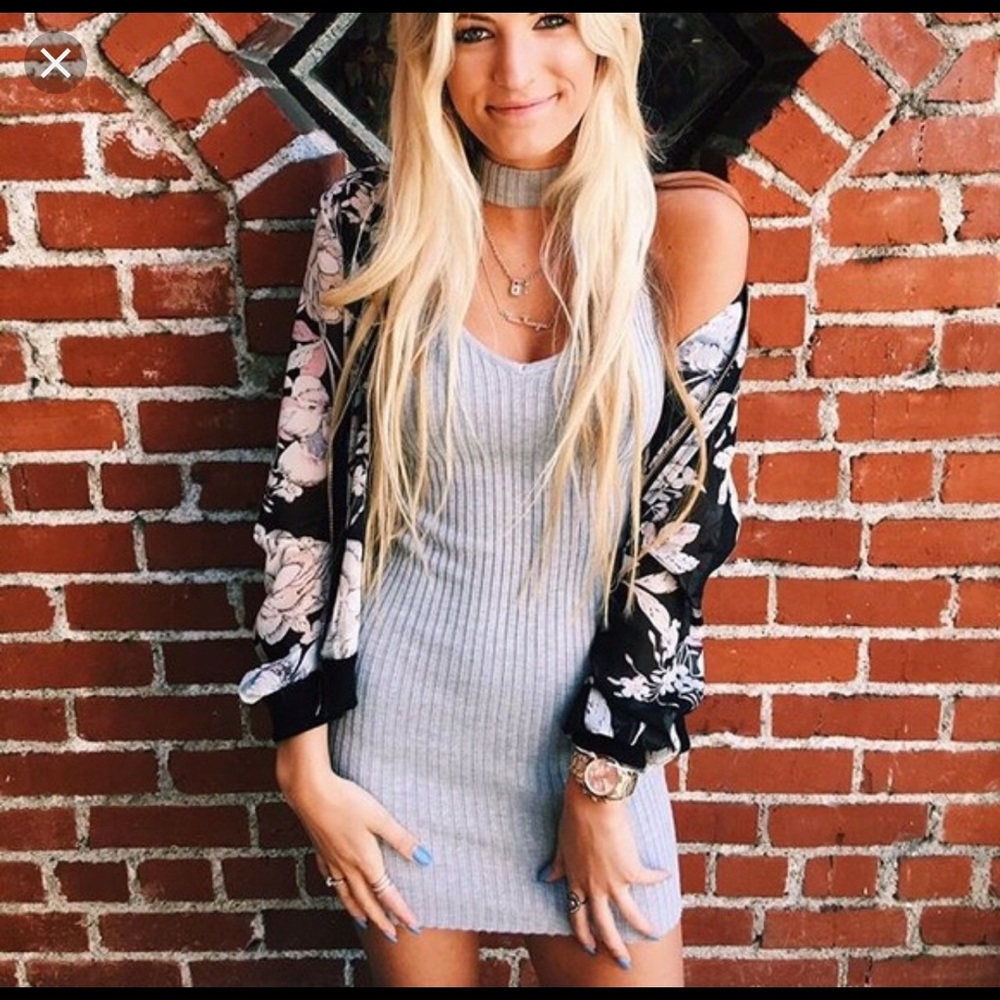 LF dress cutout grey
